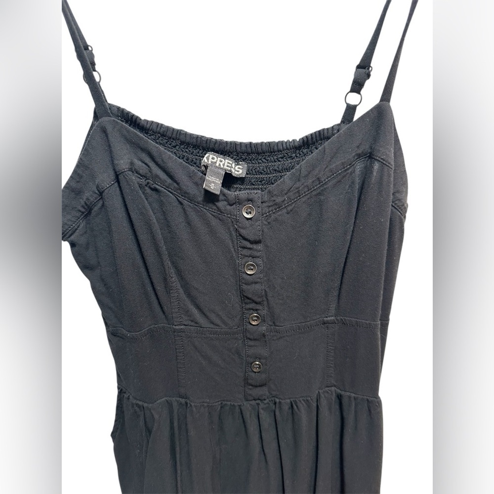 EXPRESS BLACK SPAGHETTI STRAP BUTTON SUMMER DRESS - Picture 2 of 3